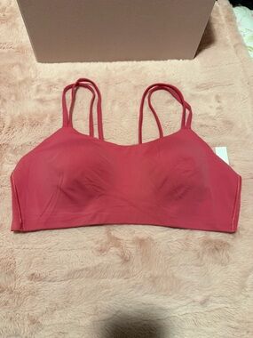 lululemon athletica Double-Strap Wireless sports bra in Coral pink size 12